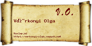Várkonyi Olga névjegykártya