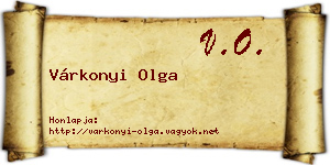 Várkonyi Olga névjegykártya